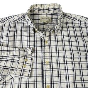 Eddie Bauer Mens Shirt Size Medium White Long Sleeve Button Down Casual‎ Outdoor